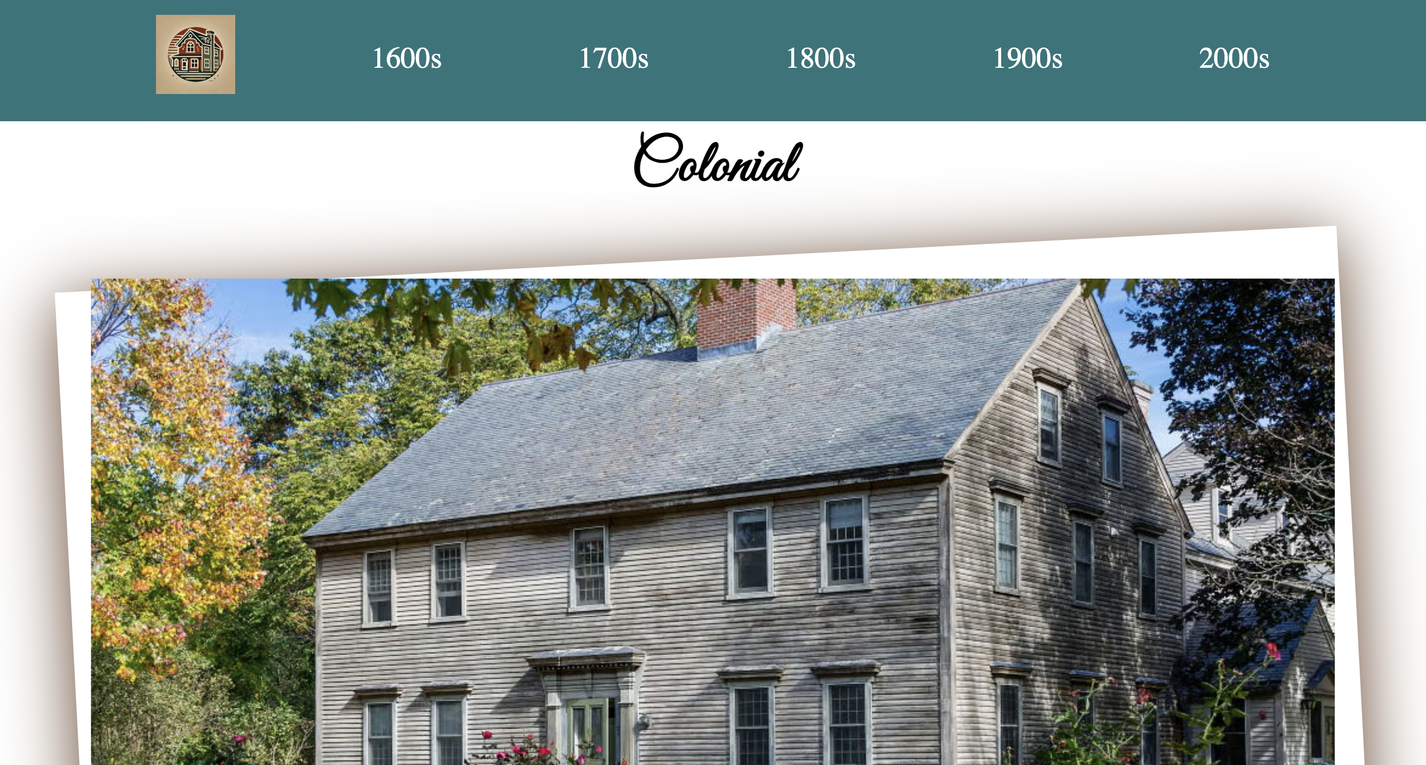 A screenshot of the 1600s page of my popular housing through the years project.