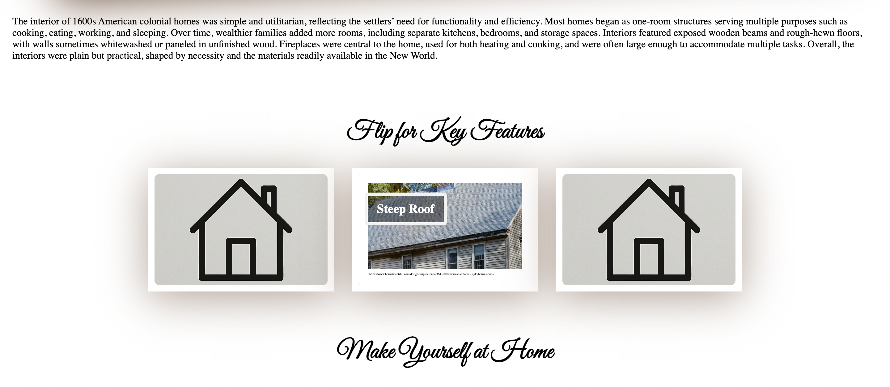 An screenshot of the key 
    features page of one of the housing styles.